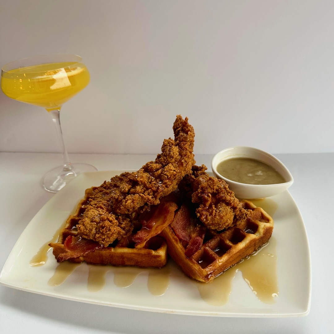 Chicken and Waffles at Pump House Grille Co. — weekend brunch favourite in Port Credit, Mississauga