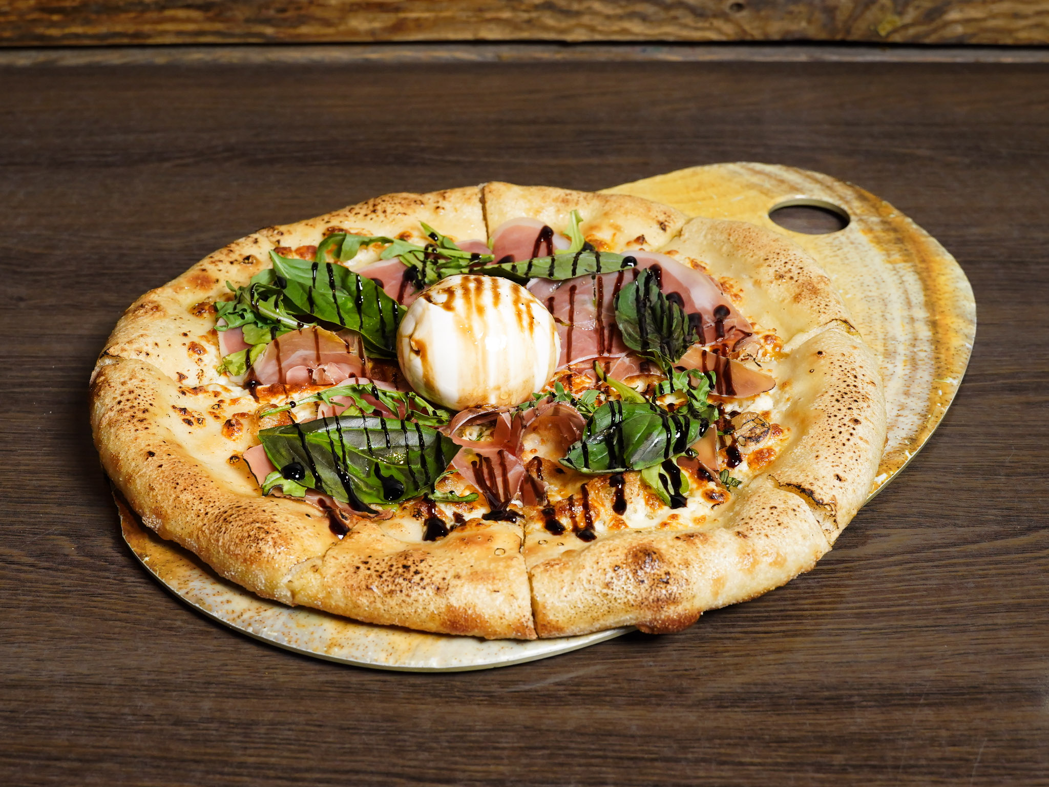 Prosciutto Pinsa Romana at Pump House Grille Co. — handcrafted pizza in Port Credit, Mississauga