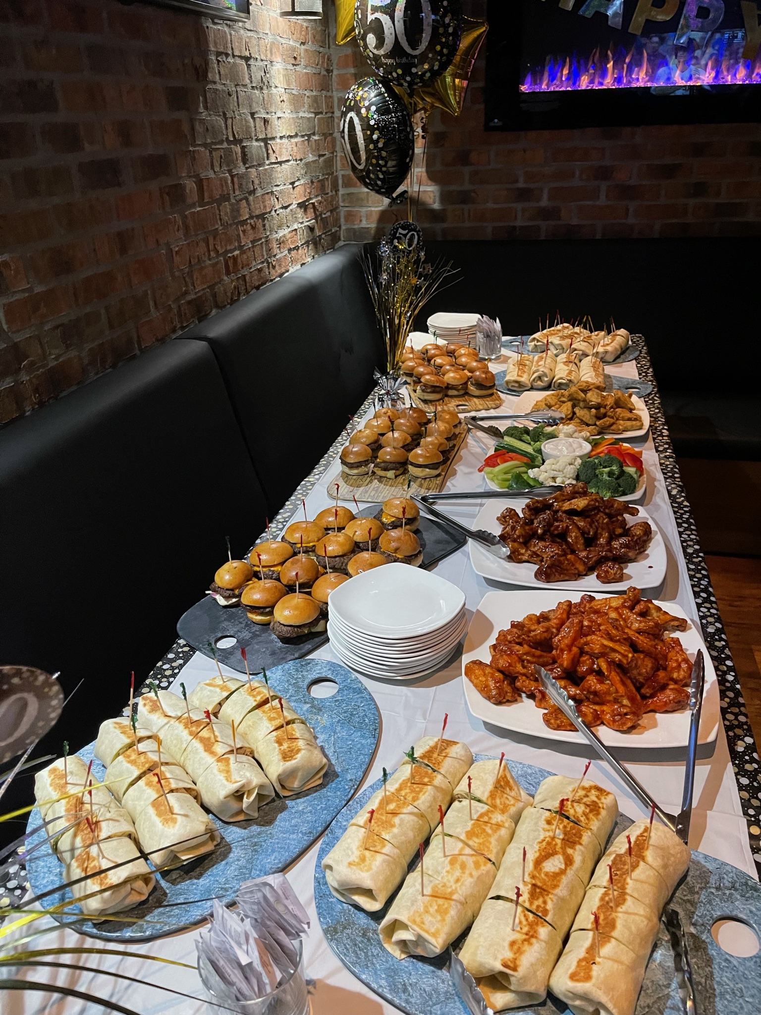 Pump Catering food spread — full-service catering for weddings, corporate events and private parties by Pump House Grille Co.