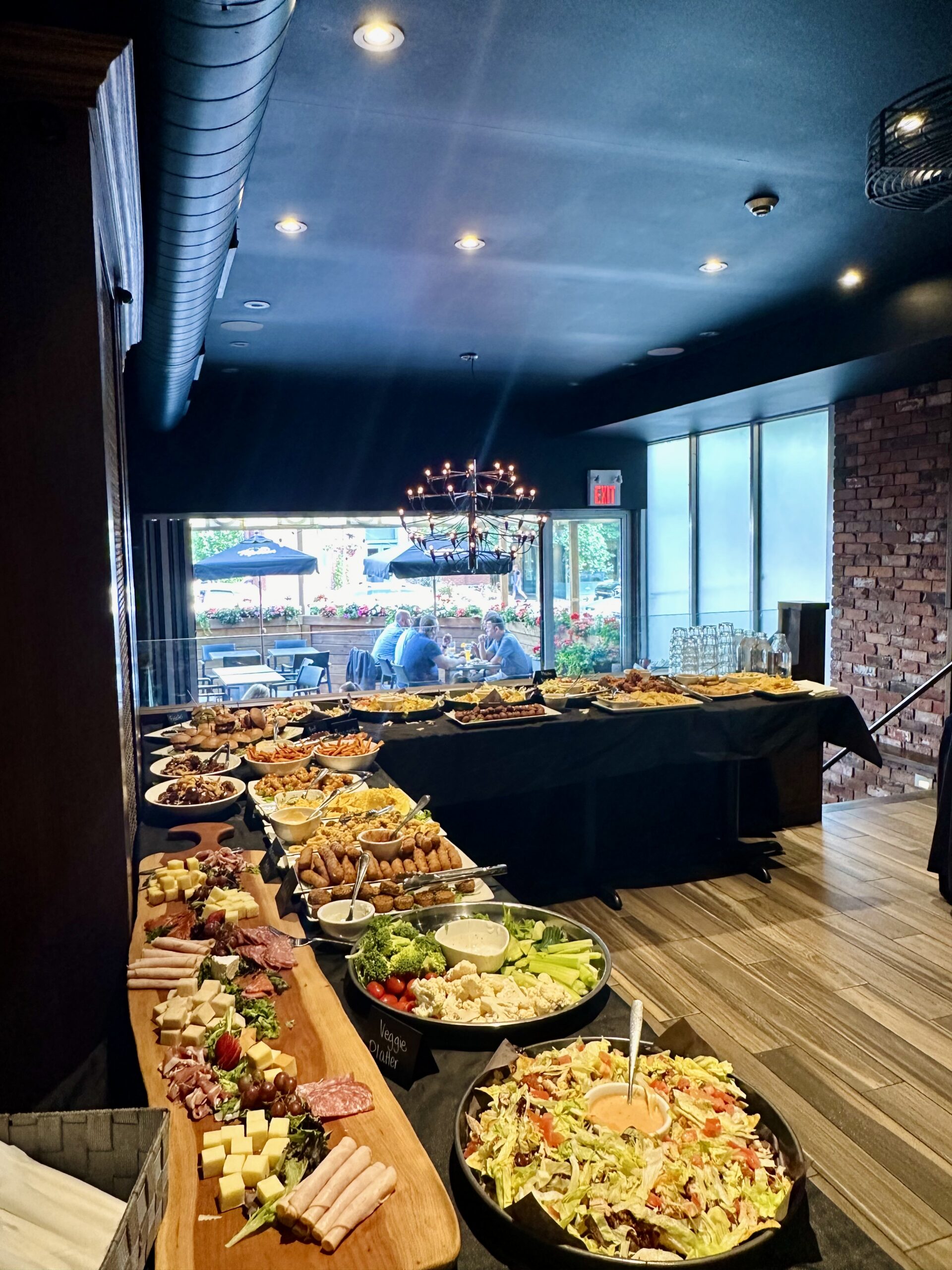 Pump Catering buffet table — catering services by Pump House Grille Co. for corporate events and private parties in Mississauga